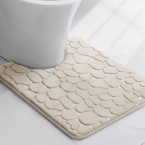 Evideco French Home Goods 3D Pebble Memory Foam Bath Mats - Bath Mat, Runner Mat, and Contour Mat Available in 10 Colors - 1 of 4