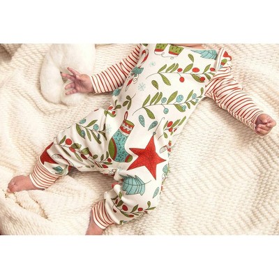 Girl Baby Unisex Jolly Holly Christmas Long Sleeve Romper - Tesa Babe