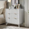SinCiDo Modern 32"Tall Nightstand Set of 2, Fluted Curved Profile w/Faux Marble Top, 3 Drawer Storage Bedside Tables for Bedroom - 2 of 4