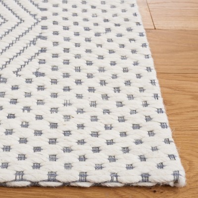 Ivory and Grey Hand Woven Wool Area Rug