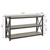 Coolmee Industrial Long Console Table, 47 Inch 3-Tier Entryway Table with Storage Shelves, Entry Table for Entrance, Hallway, Living Room - 3 of 4