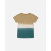 Deux par Deux Boy Short Sleeve Tee Gradient Beige and Teal - 3 Years - 4 of 4