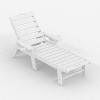 Outdoor Chaise Lounge with Rolling Wheels, Oversize HDPE 5-Position Pool Lounge Chairs, Pool Lounges Chairs - 3 of 4
