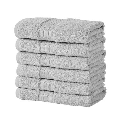 Isla Jade 6pc Everyday Essential Hand Towels Set Gray