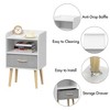 NicBex 1PC/2PCS Modern Nightstand with Foldable Fabric Drawers,Bedside Table with 2-Tier Storage,Wood Side Table for Kids & Adults,Bedroom Furniture - 3 of 4