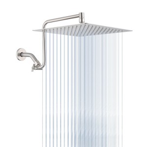 SEVOBAL Shower Faucets 12" Adjustable Extension Arm High-pressure Rain Shower Head, Rain Fixed Bathroom Faucets Accessories, Silver, 12"*12"*2.5" - 1 of 4