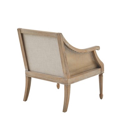 Isla Natural Wood and Beige Cushion Farmhouse Accent Chair
