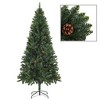 vidaXL Christmas Tree Holiday Decoration Artificial Xmas Tree with Pine Cones - Green 6 x 3 ft - 2 of 4