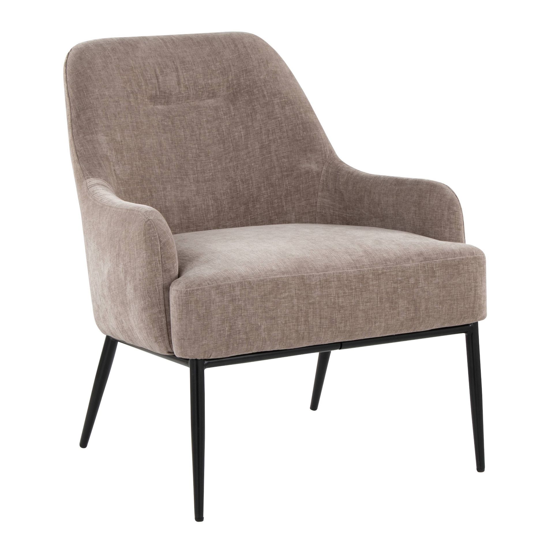 LumiSource Marcel Fabric Accent Chair Black Metal/Light Brown