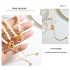 HTUTWOO Charm Double Hoop Necklace-Freshwater Pearl & Titanium Steel Collarbone Chain-Trendy Luxe Adjustable Jewelry for Women, Girlfriend,Mom - 4 of 4