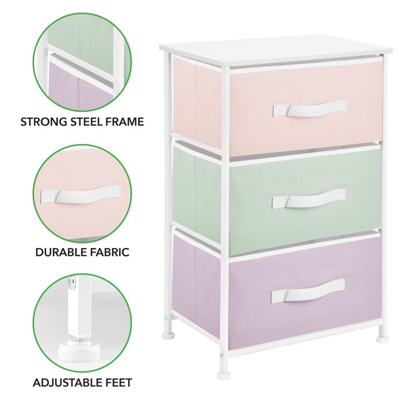 mDesign Storage Dresser Tower Furniture Unit with 3 Drawers, 4 of 7
