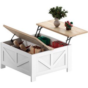Yaheetech Wooden Lift Top Coffee Table with Hidden Compartments for Living Room Reception - 1 of 4
