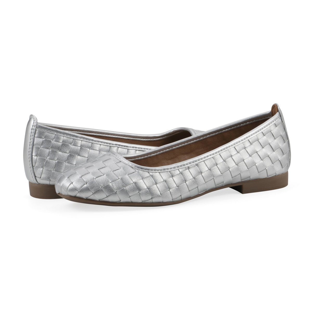 Обувь White Mountain Women's Boccie Ballet Flat, Silver Smooth, 8 — фото 7