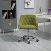 Velvet Desk Chair, Swivel Home Office Chair with Wheels and Gold Metal Base – The Pop Home - 3 of 4