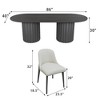 86 inch Cylindrical Double-base Oval Black Dining Table with 8 Dining chairs Suitable for Dining Room / Living Room - 4 of 4