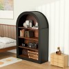 4-Shelf Arched Bookshelf,MDF Bookcase with Anti-Tip Kit,Open Display Tall Bookcase Organizer for Living Room or Bedroom-Cuddlewood - 3 of 4