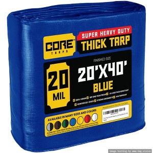 Core Tarps Heavy Duty 20 Mil Tarp Cover, UV Resistant, Rip Proof for Roof, Camping, Patio, Pool, Boat - 1 of 4