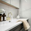 Cobbe 2-Handle 4-Inch Brushed Gold Bathroom Faucet, Bathroom Vanity Sink Faucets with Pop-up Drain and Supply Hoses - 3 of 4