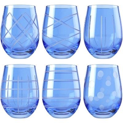 Bella Vino Set Of 4 Etched Stemless Wine Glasses - 18oz. : Target