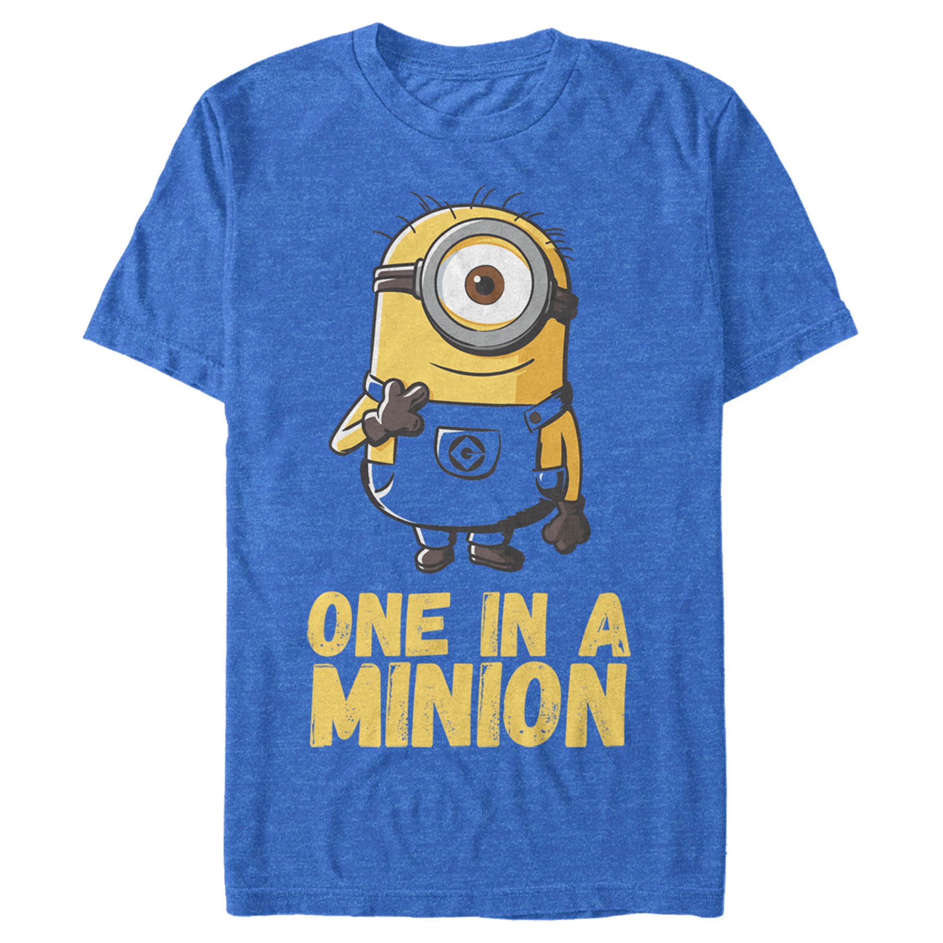 Men's Despicable Me Minions One In A Minion T-Shirt - Royal Blue Heather - Large