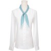 INSPIRE CHIC Women's Pleated Chiffon Contrast Color Trim Semi Sheer Stretchy Gauze Neck Scarves 1Pc - 2 of 4