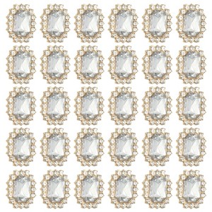 Unique Bargains Button Charms Jewelry Making Craft Acrylic Rhinestones 30 Pcs - 1 of 4