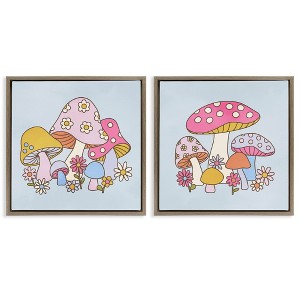 Stupell Industries Groovy Floral Mushrooms, 18" x 18" - 1 of 4
