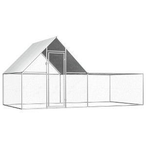 Chicken Coop Silver Galvanized Steel Large Chicken CoopvidaXL - 1 of 4