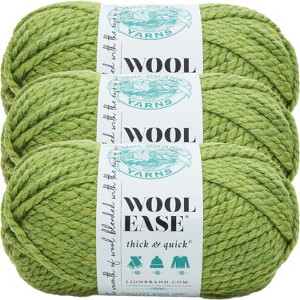 (3 Pack) Lion Brand Wool-Ease Thick & Quick Yarn - Grass - 1 of 3