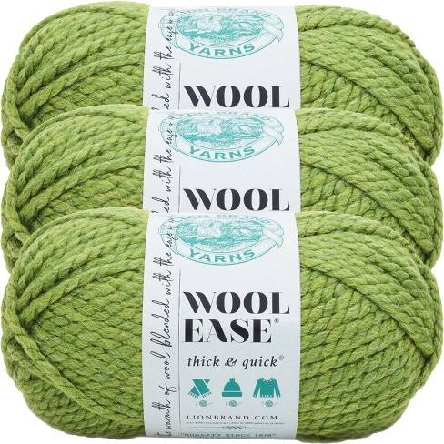 3 Pack) Lion Brand Wool-ease Thick & Quick Yarn - Grass : Target