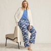 Lands' End Women's Pajama Set Knit Long Sleeve T-Shirt and Flannel Pants - 4 of 4