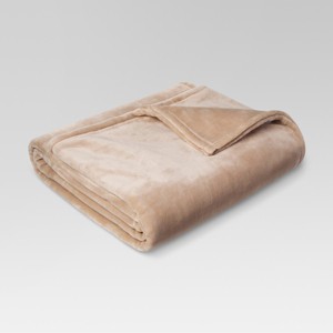 Twin Microplush Bed Blanket Twin Brown Linen - Threshold