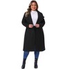 Agnes Orinda Women's Plus Size Winter Stand Collar Long Sleeve Back Split Long Overcoat - 3 of 4