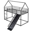 NicBex Twin Over Twin Metal Bunk Bed with Slide/Ladder & Guardrails,House Bed Frame for Kids Room,Bedroom - 3 of 4
