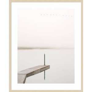 Amanti Art 33"x41" Shoreline in green by Jesus Concepcion Alvarado Wood Framed Wall Art Print: Modern Lithograph, Hardwood Frame - 1 of 4