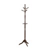 TOBILI Dark Brown Finish Classic Coat Rack Solid Wood, 10 Hooks Coat Hanger Stand Entryway Home Furniture 1pc - 2 of 3