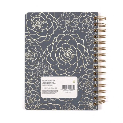 100 Sheet College Ruled evolve Journal 6&#34;x8&#34; Spiral Soft Cover Navy Succulents - Yoobi&#8482;_7