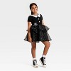 Girls' Wednesday Addams Tulle Character Dress - Black/White - 4 of 4
