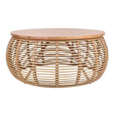 New Pacific Direct Iris Rattan Round Coffee Table