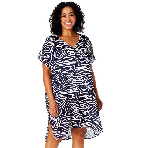 Women s Plus Zebra Shadow Easy Tunic Swimsuit Cover Up Target