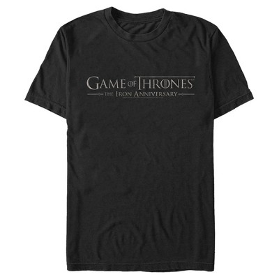 Men's Game of Thrones Iron Anniversary Small Metal Logo T-Shirt