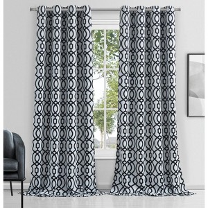 Dainty Home Trellis 100% Blackout Thermal Insulated Grommet Single Curtain Panel - 1 of 4