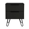 Kumasinova Modern Wood Nightstand with 2 Steel Hairpin Legs,22.44" Night Stand with Drawers,Stylish Bedside Table for Bedroom&Living Room - 2 of 4