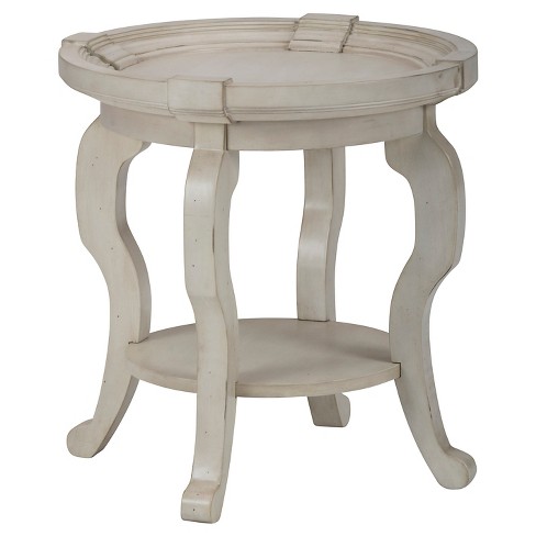 Sebastian Round End Table Dove White Jofran Inc