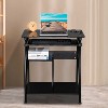 KTMBDW Computer Desk,Modern Table Office Desk for Home Office, Exquisite Integrated Stalinite Computer Desk Notebook Writing Desk, Black - 2 of 4