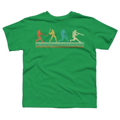 Boy's Design By Humans Vintage Distressed Baseball Swing By LuckyCharm99 T-Shirt