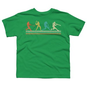 Boy's Design By Humans Vintage Distressed Baseball Swing By LuckyCharm99 T-Shirt - 1 of 2