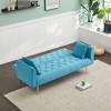 SKRAN 71 inch convertible love seat sofa, American retro velvet, suitable for small living room, bedroom, office - 2 of 4