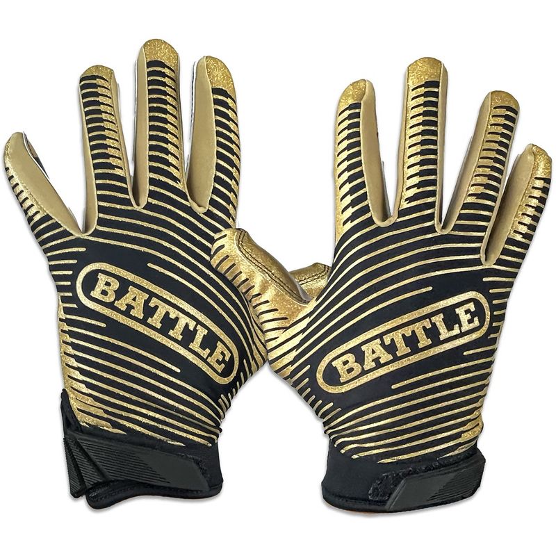 Battle Sports USA Glitter Doom Football Receiver Gloves - Black/Gold, 2 of 3