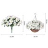 2 Sets of Artificial Outdoor Bougainvillea Flowers with Brown Basket, Artificial Hanging Flower Plants, 12 Bougainvillea Flowers for Christmas, Patio - 2 of 4